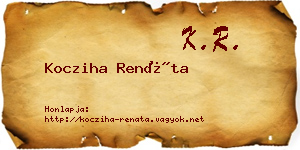 Kocziha Renáta névjegykártya