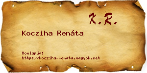 Kocziha Renáta névjegykártya